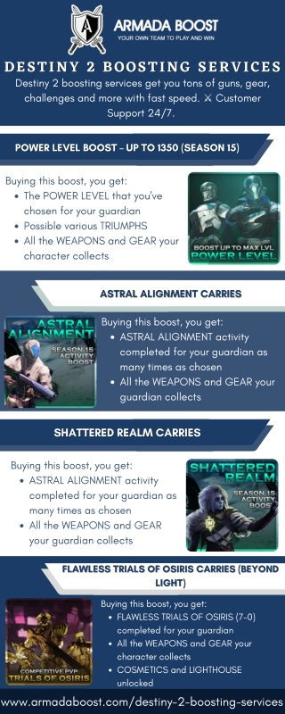 Buy Destiny 2 Boosting & Carry Services