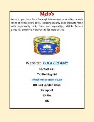 Puck Creamy | Melos-mart.co.uk