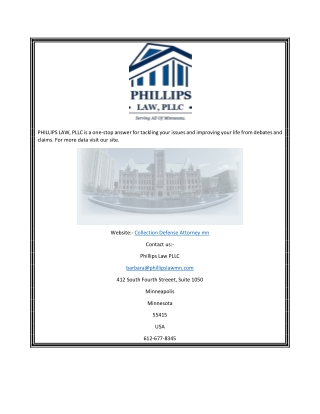 Collection Defense Attorney mn | phillipslawmn.com