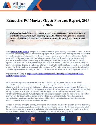 Education PC Market Size & Forecast Report, 2016-2024