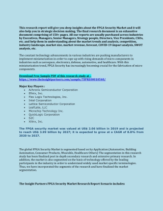 FPGA Security Market Forecast to 2027