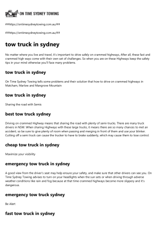 best tow truck sydney