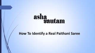 How To Identify a Real Paithani Saree