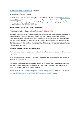 NCERT solutions for class 7