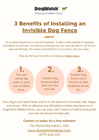 3 Benefits of Installing an Invisible Dog Fence