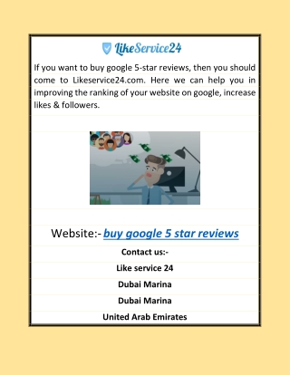 Buy Google 5 Star Reviews | Likeservice24.com
