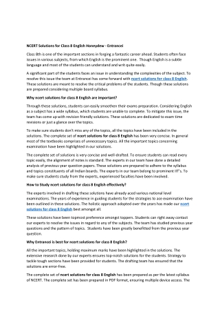 Ncert solutions for class 8 english