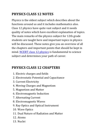 ncert solutions for class 12 physics