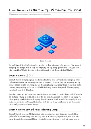 Loom Network Là Gì Toàn Tập Về Tiền Điện Tử LOOM