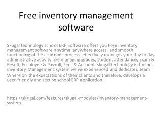 Free inventory management software