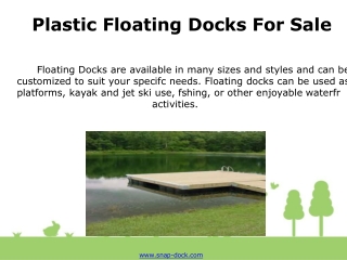 Plastic Floating Dock For Sale