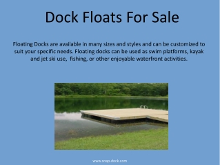 Dock Floats For Sale