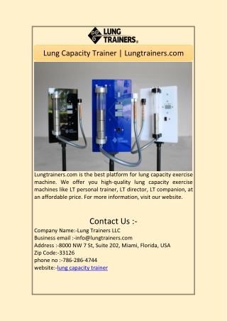 Lung Capacity Trainer | Lungtrainers.com