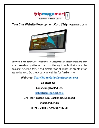 Tour Cms Website Development Cost | Tripmegamart.com