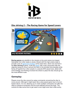 Disc driving 2 – The Racing Game for Speed Lovers