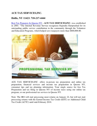 Best Tax Preparers In Queens NY