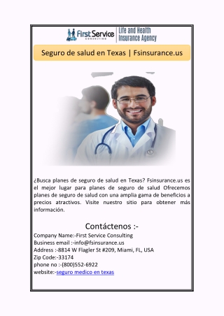 Seguro de salud en Texas | Fsinsurance.us