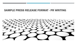 Sample Press Release Format - PR Writing