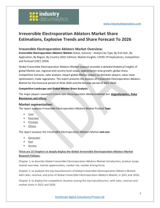 Irreversible Electroporation Ablators Market Trends analysis report and Segment