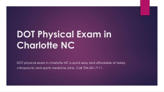 DOT Physical Exam in Charlotte NC