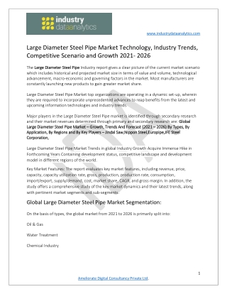 Large diameter steel pipe market Business Opportunities and Growth