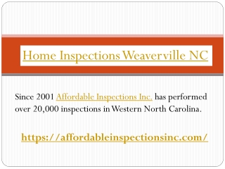 Home Inspections Weaverville NC