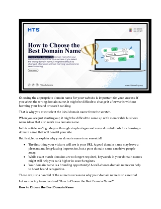 How to Choose the Best Domain Name