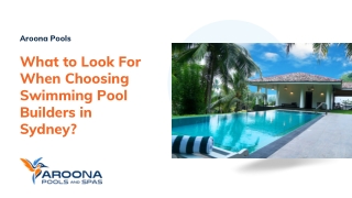 What to Look For When Choosing Swimming Pool Builders in Sydney