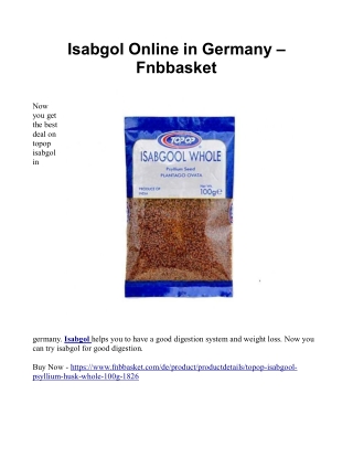 Isabgol Online in Germany – Fnbbasket