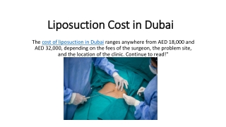 Liposuction Cost in Dubai