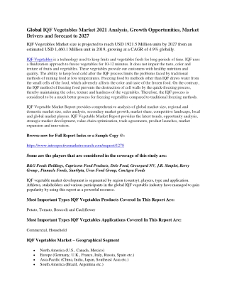 Global IQF Vegetables Market