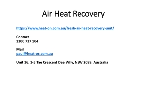 Air Heat Recovery