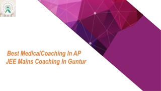 medical coaching in ap, JEE mains coaching in Guntur