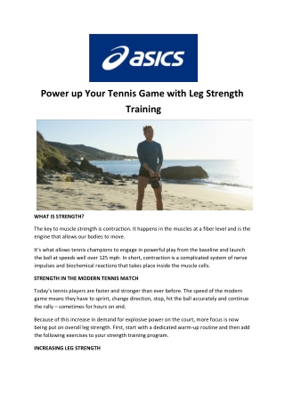 Power up Your Tennis Game with Leg Strength Training