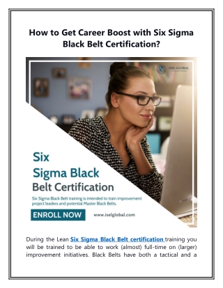 How to Get Career Boost with Six Sigma Black Belt Certification