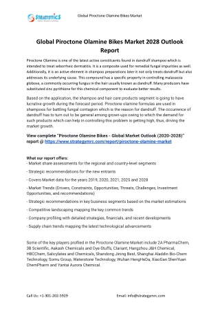 2021 Piroctone Olamine Market Global Analysis Report