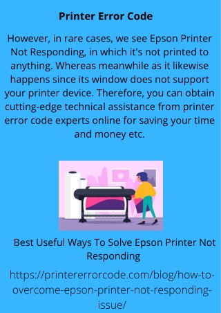Best Useful Ways To Solve Epson Printer Not Responding