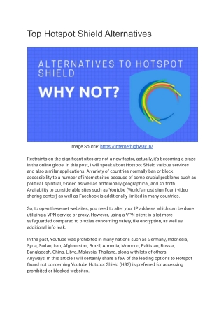 Top Hotspot Shield Alternatives
