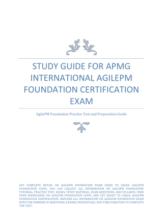 Study Guide for APMG International AgilePM Foundation Certification Exam