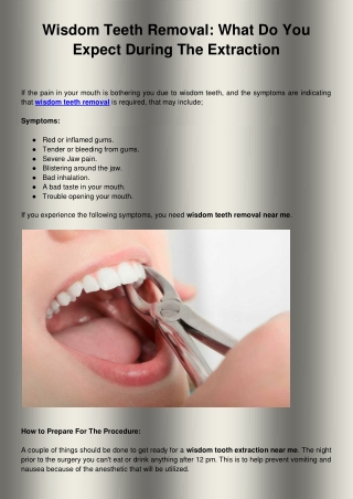 Wisdom Teeth Removal What Do You Expect During The Extraction