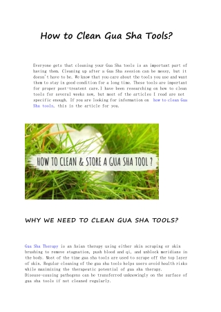 How to Clean Gua Sha Tools