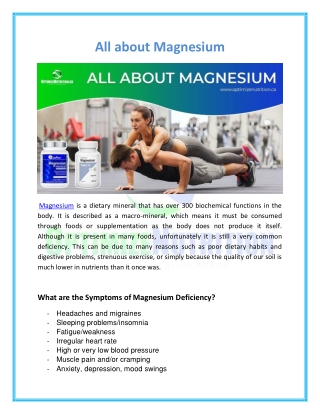 All about Magnesium