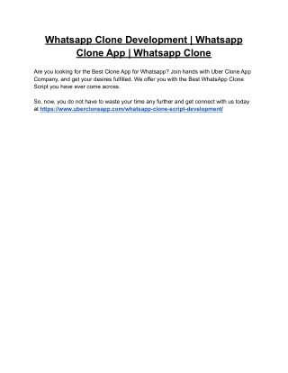 Whatsapp Clone Development | Whatsapp Clone App | Whatsapp Clone Script