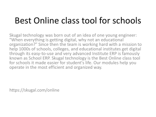 Best Online class tool for schools