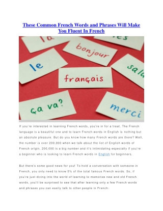These Common French Words and Phrases Will Make You Fluent In French