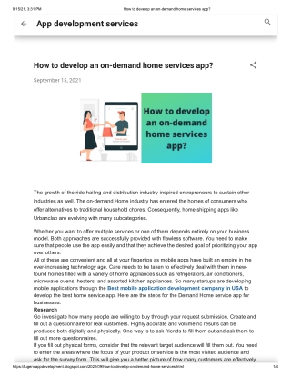 How to develop an on-demand home services app
