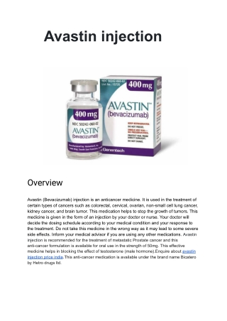 Avastin injection price in India