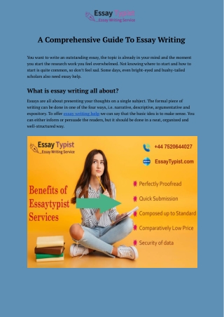 A Comprehensive Guide To Essay Writing
