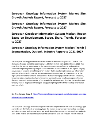 European Oncology Information System Market Size, Growth Analysis Report, Forecast to 2027