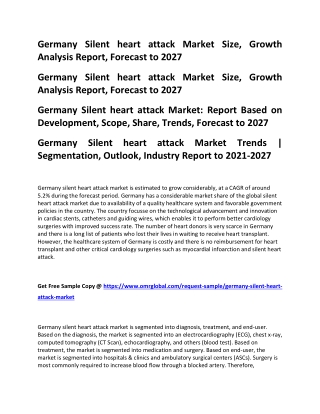 Germany Silent heart attack Market Size, Growth Analysis Report, Forecast to 2027